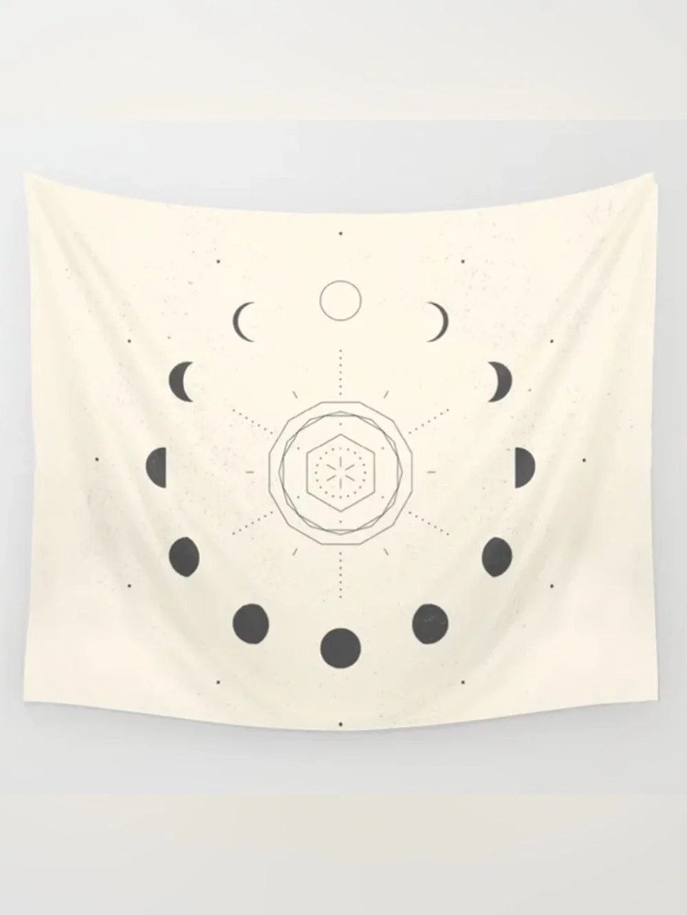 Moon Phases Light Wall Tapestry by Nayla Smith 36”x28”  NEW
